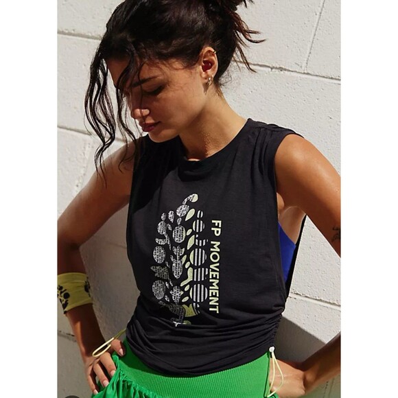Free People Movement Tempo Sport Mode Logo Muscle Tank Size XL Extra Large Black - Picture 1 of 7